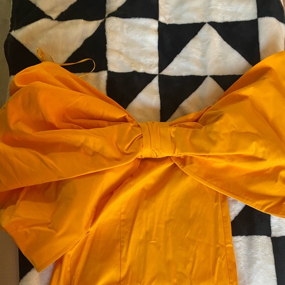 Zara Yellow Bow Mini Dress-NWT - Picture 8 of 8
